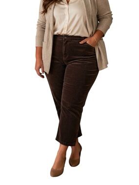Democracy 16W “Ab”solution Brown Corduroy Cropped Pants